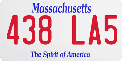 MA license plate 438LA5