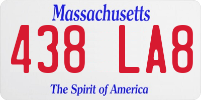 MA license plate 438LA8