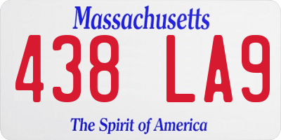 MA license plate 438LA9