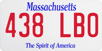 MA license plate 438LB0