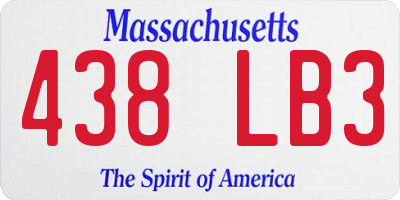 MA license plate 438LB3