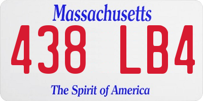 MA license plate 438LB4