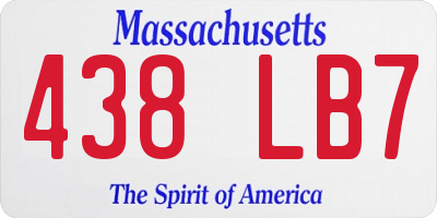 MA license plate 438LB7