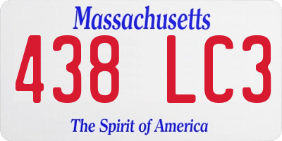 MA license plate 438LC3