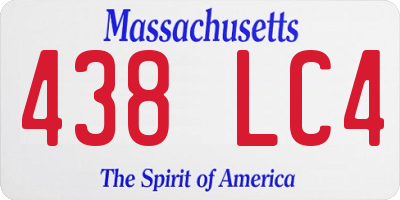 MA license plate 438LC4