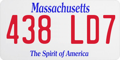 MA license plate 438LD7