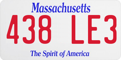 MA license plate 438LE3