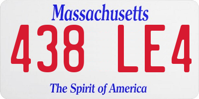 MA license plate 438LE4