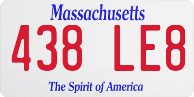MA license plate 438LE8