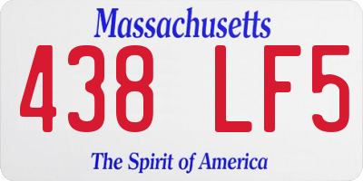 MA license plate 438LF5