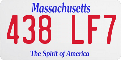 MA license plate 438LF7
