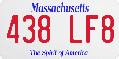 MA license plate 438LF8
