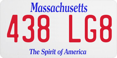 MA license plate 438LG8