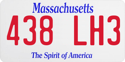 MA license plate 438LH3