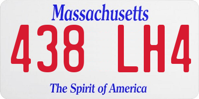MA license plate 438LH4