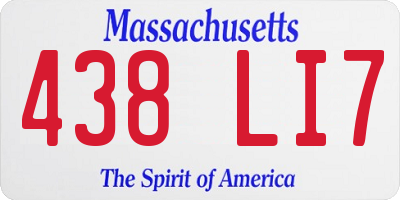MA license plate 438LI7