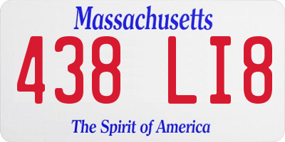 MA license plate 438LI8