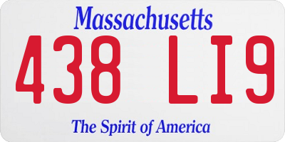 MA license plate 438LI9