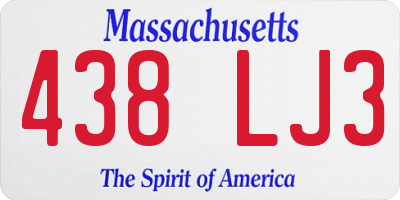 MA license plate 438LJ3