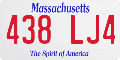 MA license plate 438LJ4
