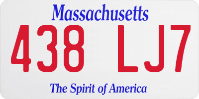 MA license plate 438LJ7