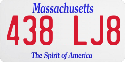 MA license plate 438LJ8
