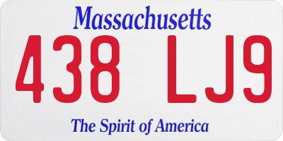 MA license plate 438LJ9
