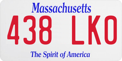 MA license plate 438LK0
