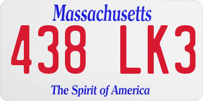MA license plate 438LK3