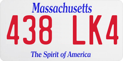 MA license plate 438LK4