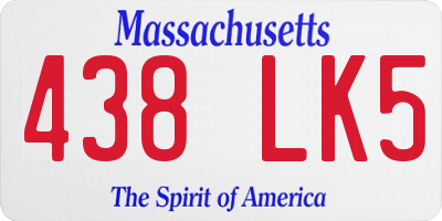 MA license plate 438LK5