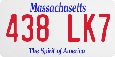 MA license plate 438LK7