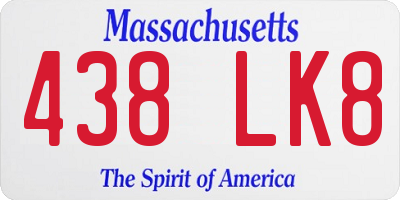 MA license plate 438LK8