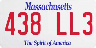 MA license plate 438LL3