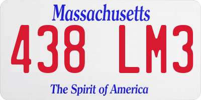 MA license plate 438LM3