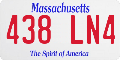 MA license plate 438LN4