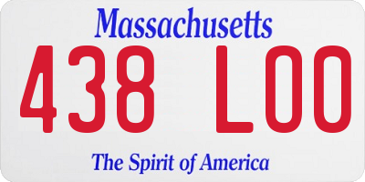 MA license plate 438LO0