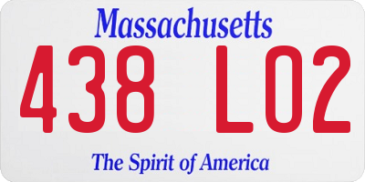 MA license plate 438LO2