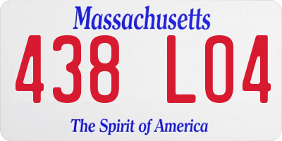 MA license plate 438LO4