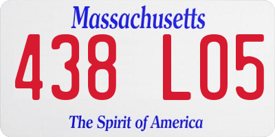 MA license plate 438LO5