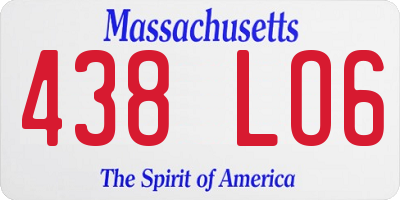 MA license plate 438LO6