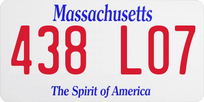 MA license plate 438LO7
