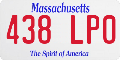 MA license plate 438LP0