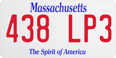 MA license plate 438LP3