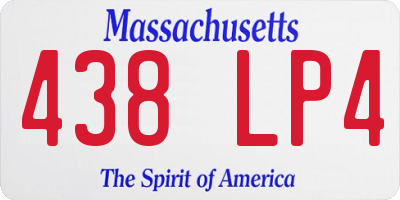 MA license plate 438LP4