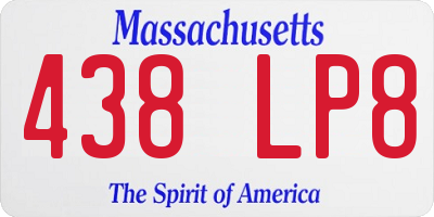 MA license plate 438LP8