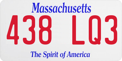 MA license plate 438LQ3