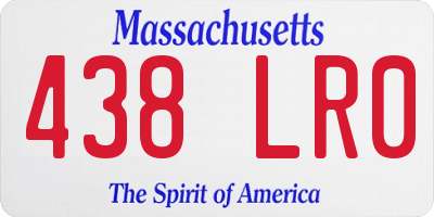 MA license plate 438LR0