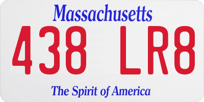 MA license plate 438LR8