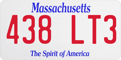 MA license plate 438LT3